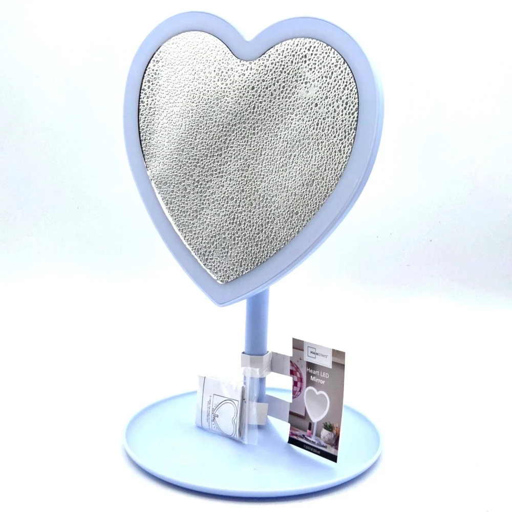 Vanity‎ Mirror, Heart-Shaped Makeup Mirror with LED Light Adjustable NEW